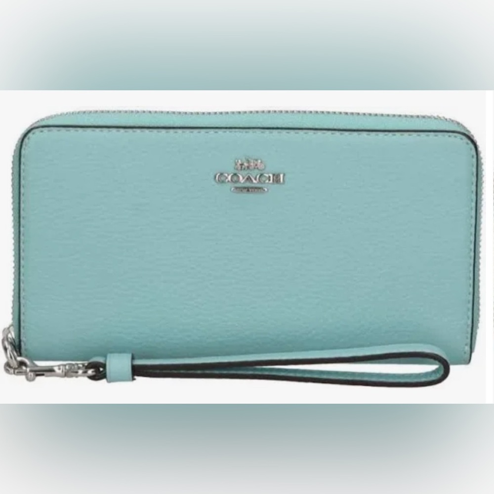 Coach Long Zip Around Wallet - Tiffany Blue